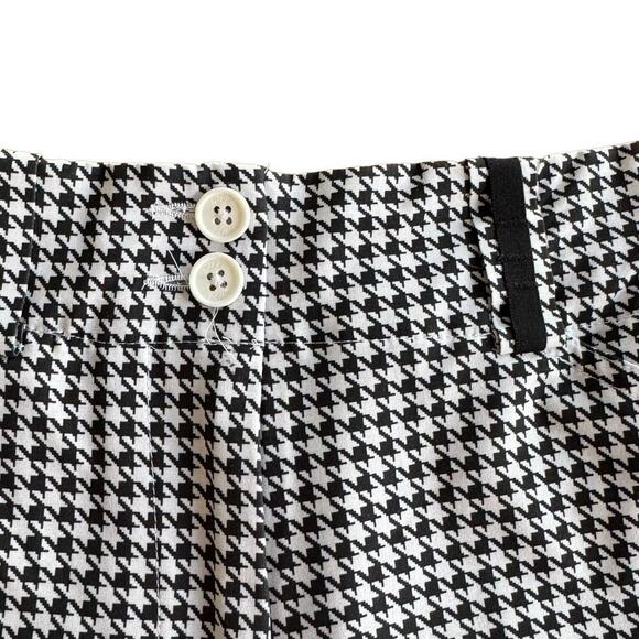 🍀 Nike Golf Womens FitDry Shorts Black White Houndstooth Pockets Logo Zip 2 - Picture 3 of 7
